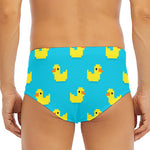 8-Bit Rubber Duck Pattern Print Men's Triangle Swim Briefs