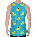 8-Bit Rubber Duck Pattern Print Men's Velvet Tank Top