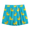 8-Bit Rubber Duck Pattern Print Mesh Shorts