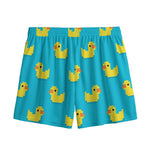 8-Bit Rubber Duck Pattern Print Mesh Shorts