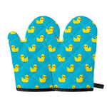 8-Bit Rubber Duck Pattern Print Oven Mitts