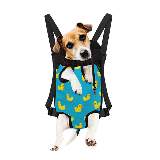 8-Bit Rubber Duck Pattern Print Pet Carrier Backpack