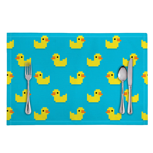 8-Bit Rubber Duck Pattern Print Placemat