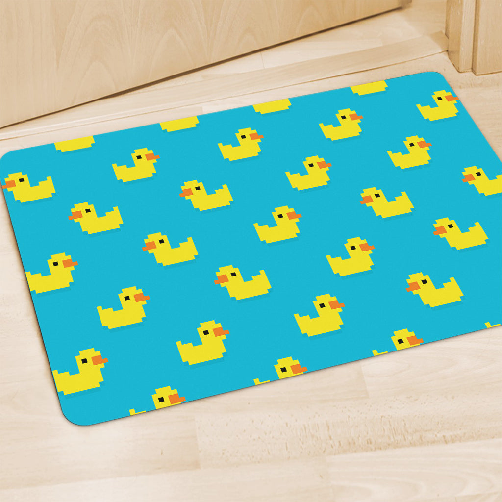8-Bit Rubber Duck Pattern Print Polyester Doormat
