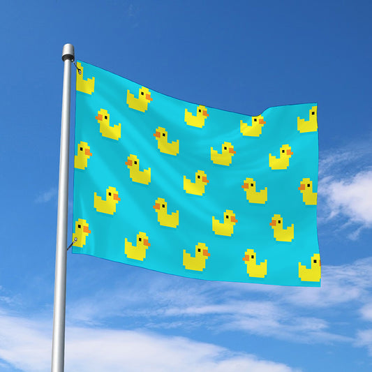 8-Bit Rubber Duck Pattern Print Polyester Flag