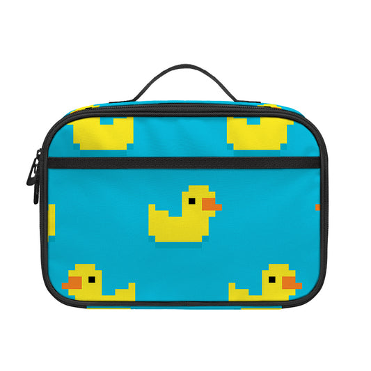 8-Bit Rubber Duck Pattern Print Portable Lunch Bag