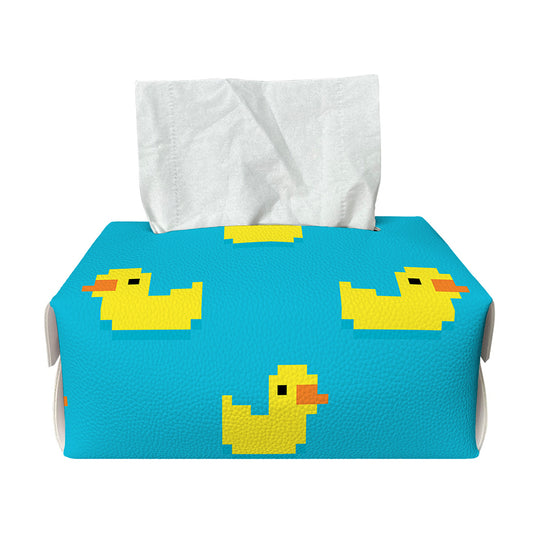 8-Bit Rubber Duck Pattern Print Rectangle Tissue Box Cover