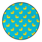 8-Bit Rubber Duck Pattern Print Round Floor Mat