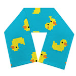 8-Bit Rubber Duck Pattern Print Scarf