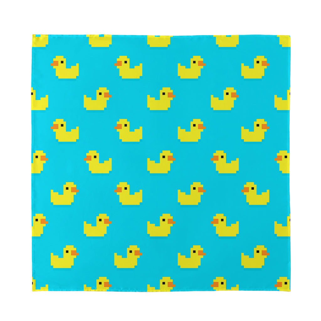 8-Bit Rubber Duck Pattern Print Silk Bandana