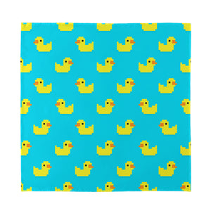 8-Bit Rubber Duck Pattern Print Silk Bandana