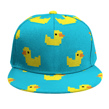 8-Bit Rubber Duck Pattern Print Snapback Cap