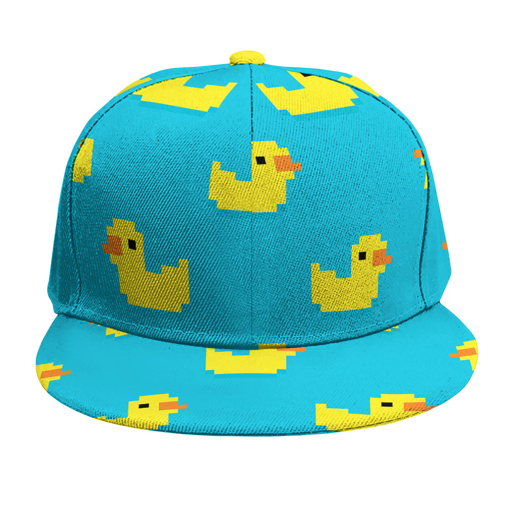 8-Bit Rubber Duck Pattern Print Snapback Cap