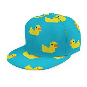 8-Bit Rubber Duck Pattern Print Snapback Cap