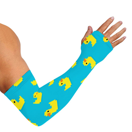 8-Bit Rubber Duck Pattern Print Sun Protection Arm Sleeves