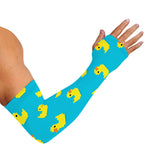 8-Bit Rubber Duck Pattern Print Sun Protection Arm Sleeves