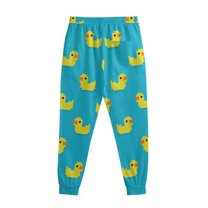 8-Bit Rubber Duck Pattern Print Sweatpants