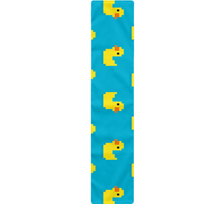 8-Bit Rubber Duck Pattern Print Table Runner