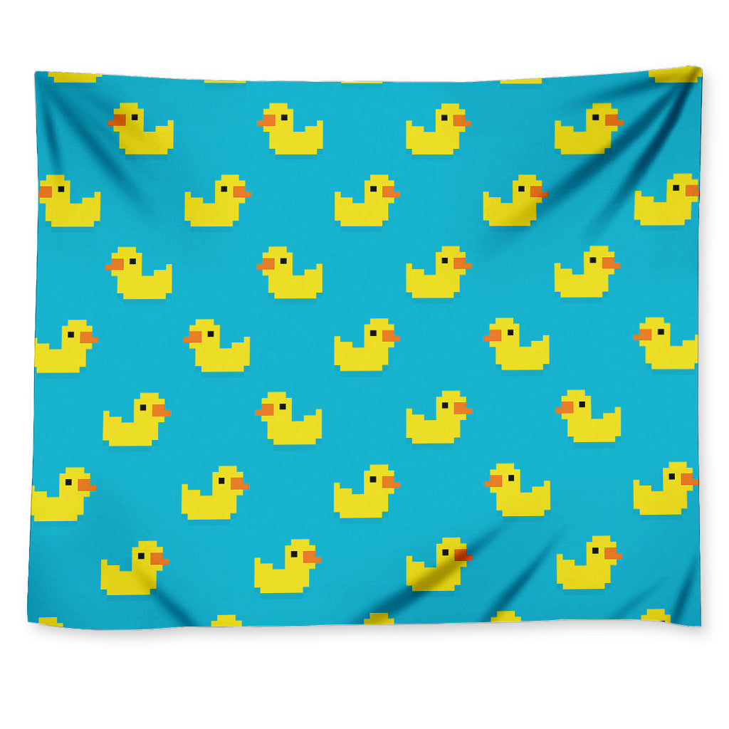 8-Bit Rubber Duck Pattern Print Tapestry