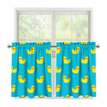 8-Bit Rubber Duck Pattern Print Tier Curtains