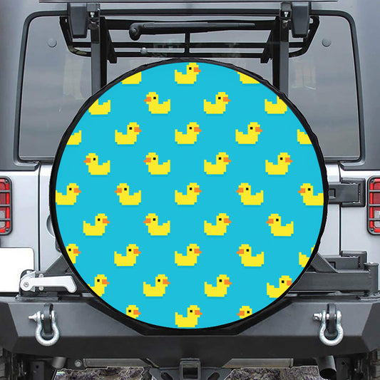8-Bit Rubber Duck Pattern Print Tire Cover