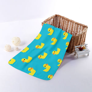 8-Bit Rubber Duck Pattern Print Towel