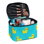 8-Bit Rubber Duck Pattern Print Travel Makeup Bag
