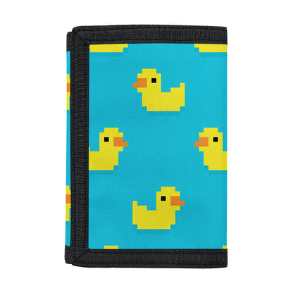 8-Bit Rubber Duck Pattern Print Trifold Wallet