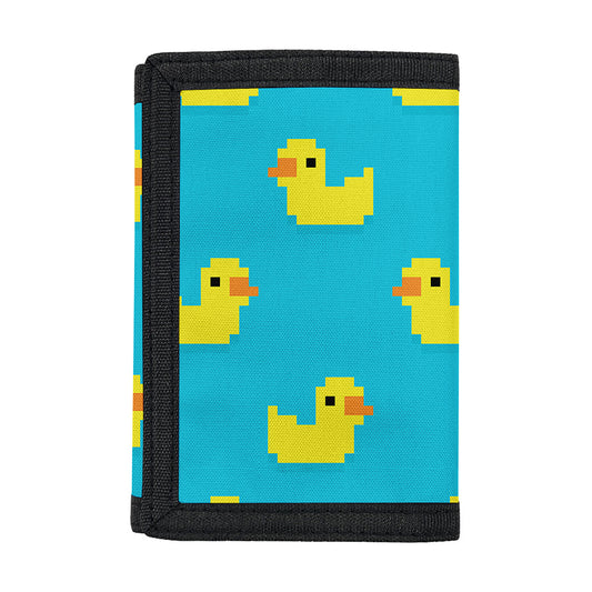 8-Bit Rubber Duck Pattern Print Trifold Wallet