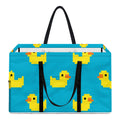 8-Bit Rubber Duck Pattern Print Utility Tote Bag