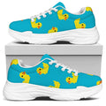 8-Bit Rubber Duck Pattern Print White Chunky Shoes