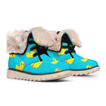 8-Bit Rubber Duck Pattern Print Winter Boots