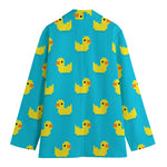 8-Bit Rubber Duck Pattern Print Women's Blazer