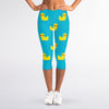 8-Bit Rubber Duck Pattern Print Women's Capri Leggings