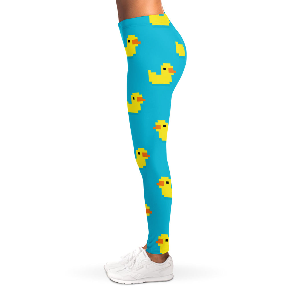 8-Bit Rubber Duck Pattern Print Women's Leggings