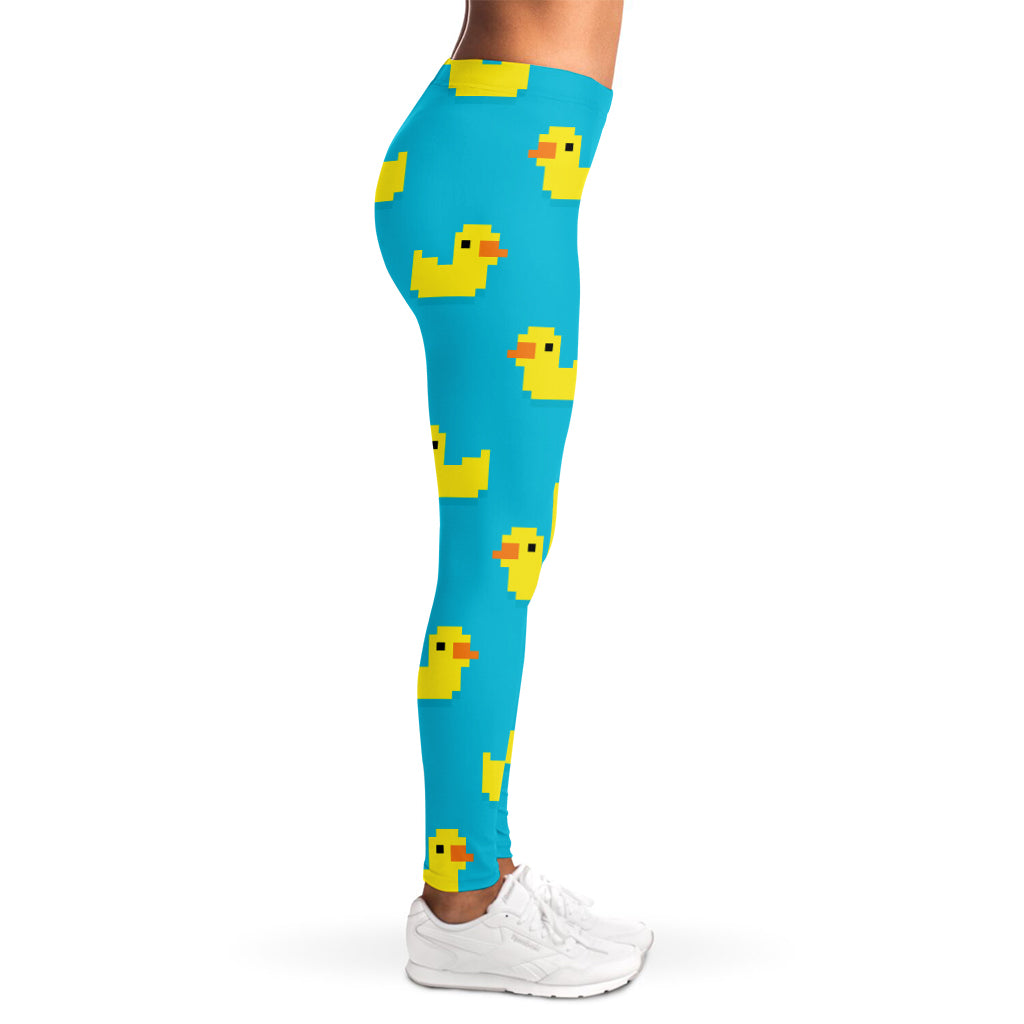 8-Bit Rubber Duck Pattern Print Women's Leggings