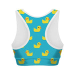 8-Bit Rubber Duck Pattern Print Women's Sports Bra