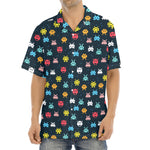 8-Bit Video Game Monsters Pattern Print Aloha Shirt