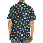 8-Bit Video Game Monsters Pattern Print Aloha Shirt