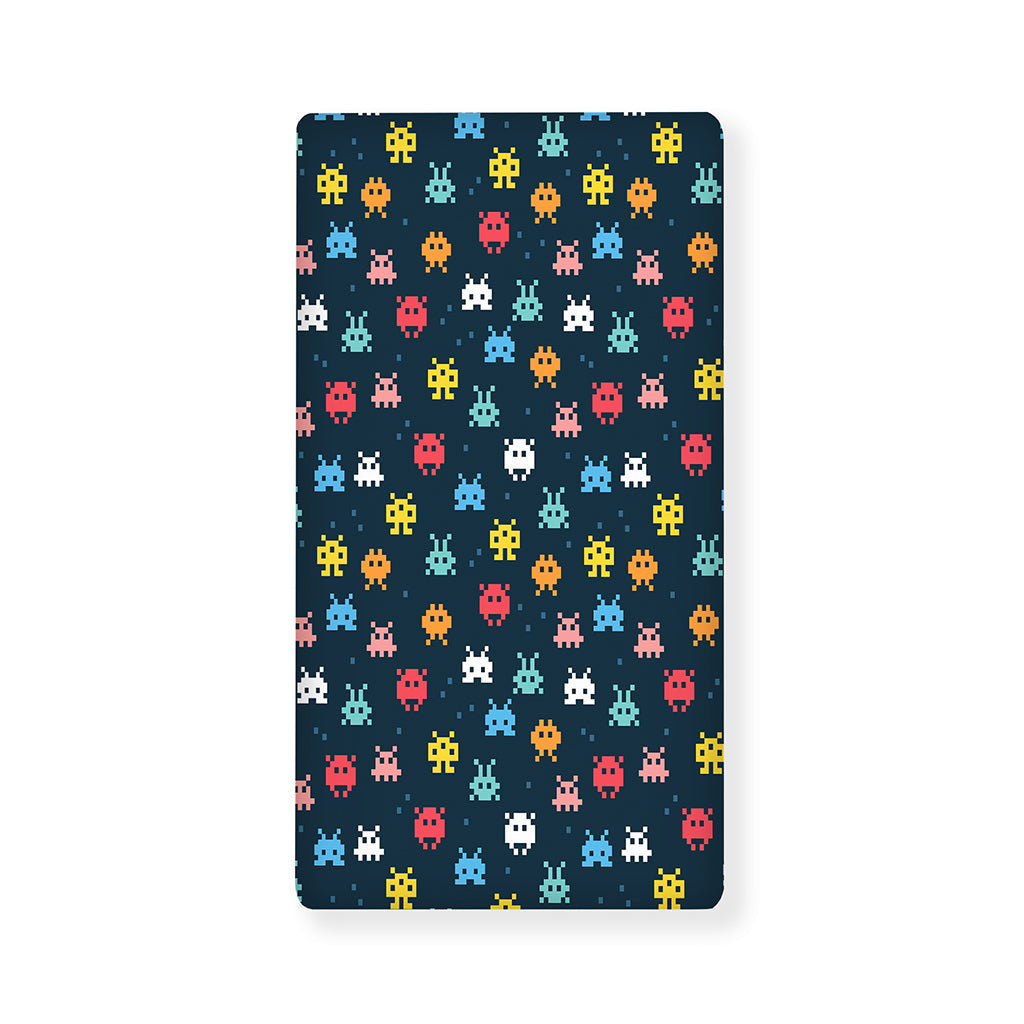 8-Bit Video Game Monsters Pattern Print Baby Crib Sheet