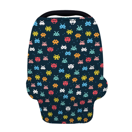 8-Bit Video Game Monsters Pattern Print Baby Seat Cover