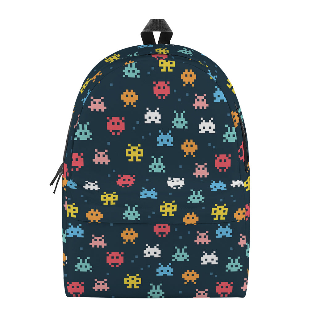 8-Bit Video Game Monsters Pattern Print Backpack