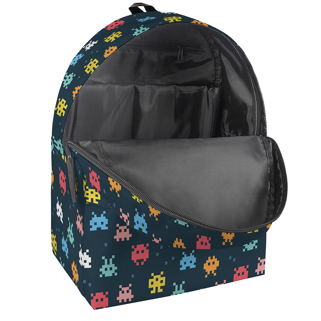8-Bit Video Game Monsters Pattern Print Backpack