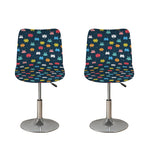 8-Bit Video Game Monsters Pattern Print Bar Stool Covers