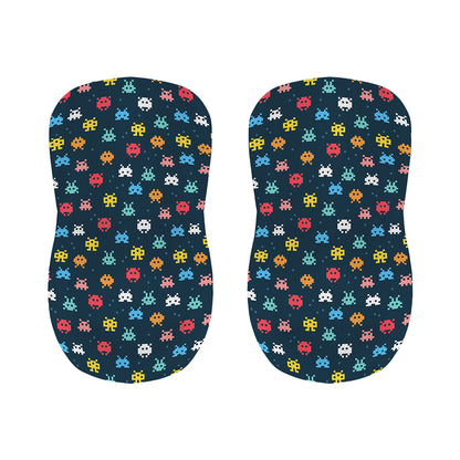 8-Bit Video Game Monsters Pattern Print Bar Stool Covers