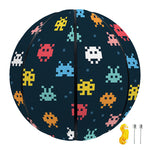 8-Bit Video Game Monsters Pattern Print Basketball