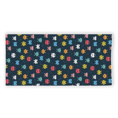 8-Bit Video Game Monsters Pattern Print Beach Towel