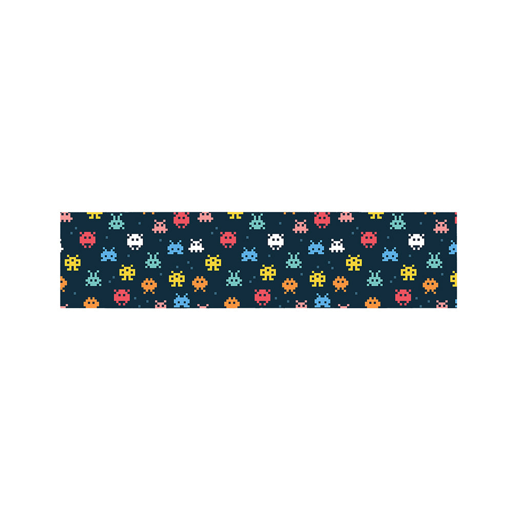 8-Bit Video Game Monsters Pattern Print Bed Runner