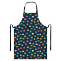 8-Bit Video Game Monsters Pattern Print Bib Apron With Pocket