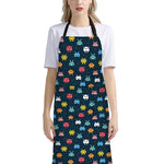 8-Bit Video Game Monsters Pattern Print Bib Apron With Pocket